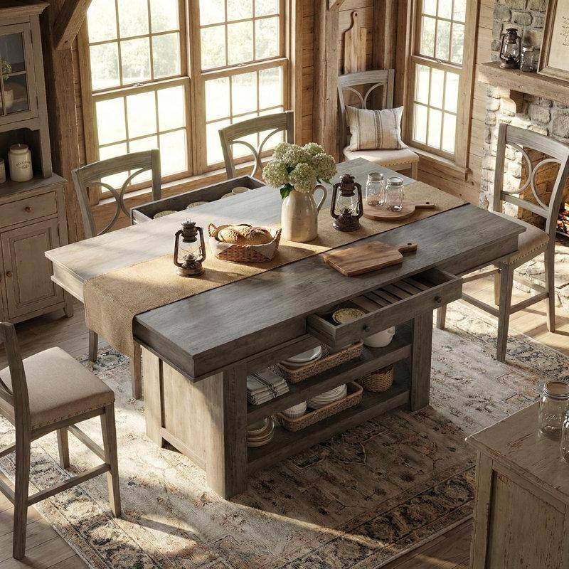 MDF Raflı ve Şaraplıklı Dikdörtgen Bar Masası - 153x92 cm - 231905