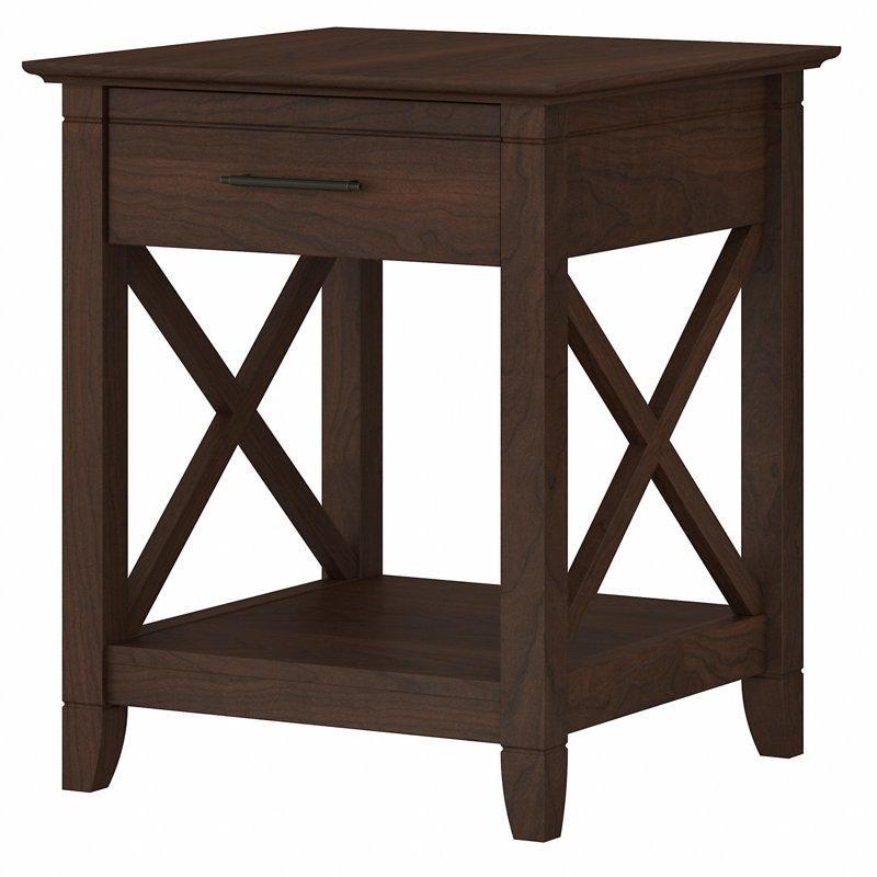 MDF Tek Çekmeceli Raflı X Desenli Komodin - 61x51x51 cm - 222769