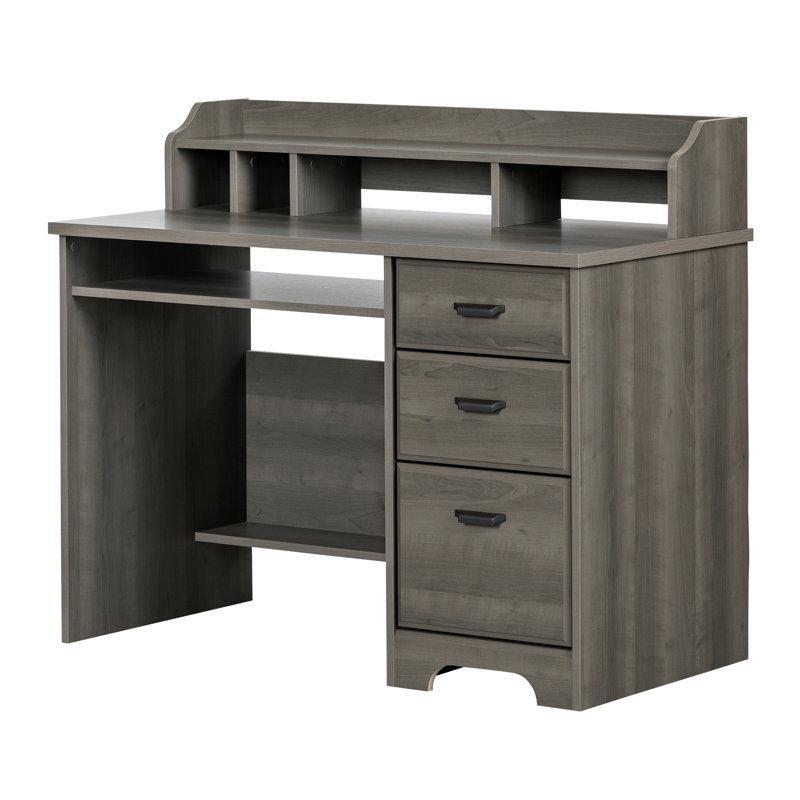 MDF Üst Raflı 3 Çekmeceli Metal Kulplu Vintage Çalışma Masası - 114x58 cm - 234714
