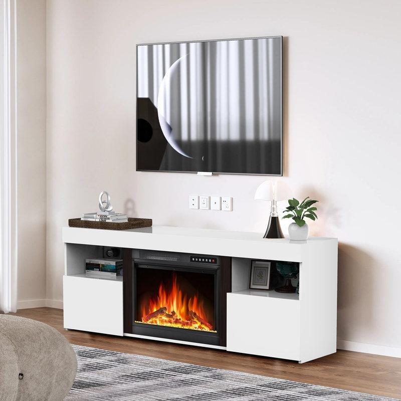 MDF Uzaktan Kumandalı Elektrikli Şömineli TV Ünitesi - 153 cm - 221570