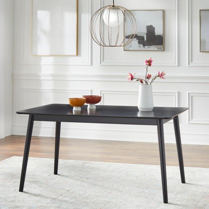 MDF ve Masif Ahşap 6 Kişilik Konik Ayaklı Bohem Yemek Masası - 151 cm - 237830