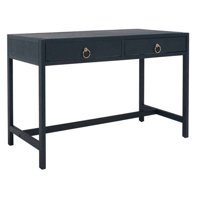 MDF ve Masif Ahşap Ayaklı 2 Çekmeceli Halka Kulplu Vintage Çalışma Masası - 117x57 cm - 234865