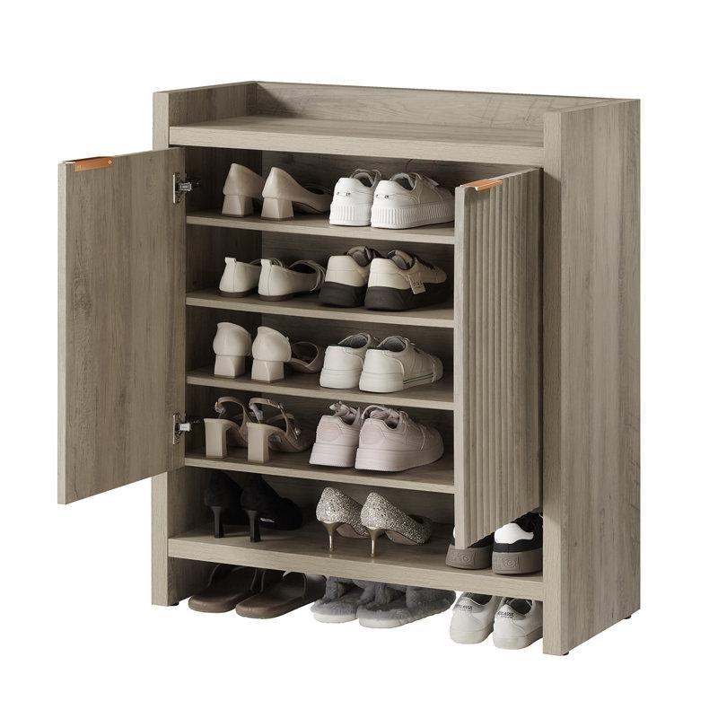 MDF Yivli Kapaklı 24 Çift Kapasiteli Ayakkabılık - 87x105 cm - 229698