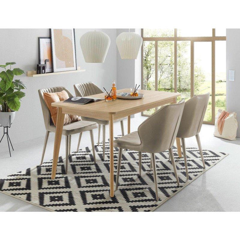 Meşe Ahşap Büyüyebilen İskandinav Bohem Yemek Masası - 140-180 cm - 235584