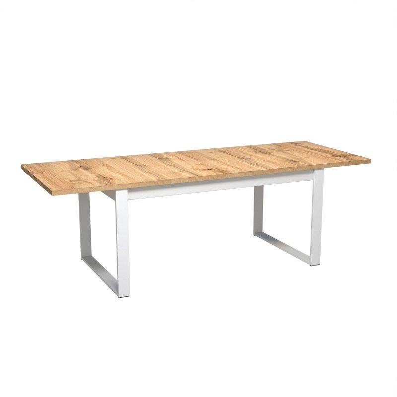 Meşe Beyaz MDF İskandinav Açılabilir Bohem Yemek Masası - 160-240 cm - 235777
