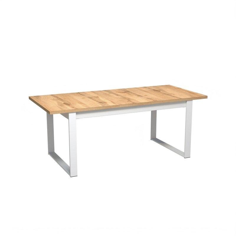 Meşe Beyaz MDF İskandinav Açılabilir Bohem Yemek Masası - 160-240 cm - 235777