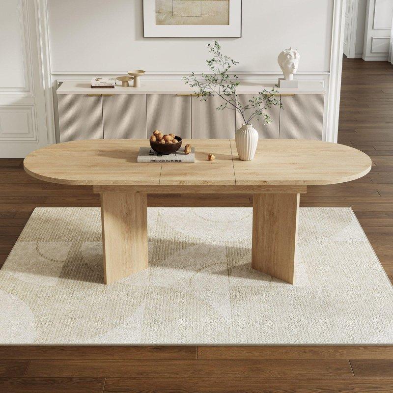 Meşe MDF Açılabilir Bohem Yemek Masası - 140-180x90 cm - 236741