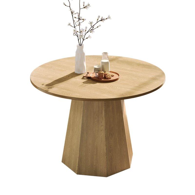 Meşe MDF Yuvarlak 4-6 Kişilik Bohem Yemek Masası - 120 cm - 235825