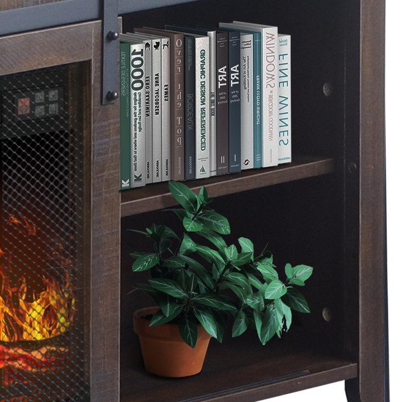 Meşe Rengi Lamine MDF Şömineli Dolaplı TV Ünitesi - 148 cm - 220683