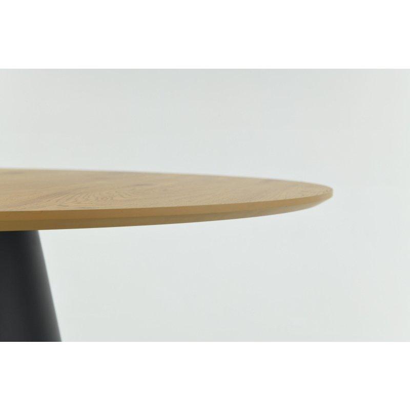 Meşe Rengi MDF Yuvarlak Sütun Ayaklı Bohem Yemek Masası - 120 cm - 235781