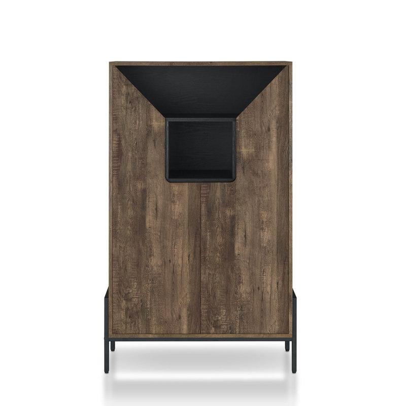 Meşe Rengi Metal Ayaklı Açık Raflı MDF Ayakkabılık - 84x40x135 cm - 229464