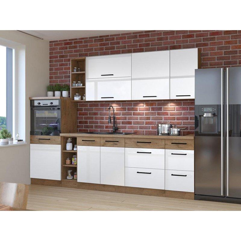 Meşe Tezgahlı MDF Kapaklı 10 Parçalı Yavaş Kapanır Mutfak Modeli - 270 cm - 185300