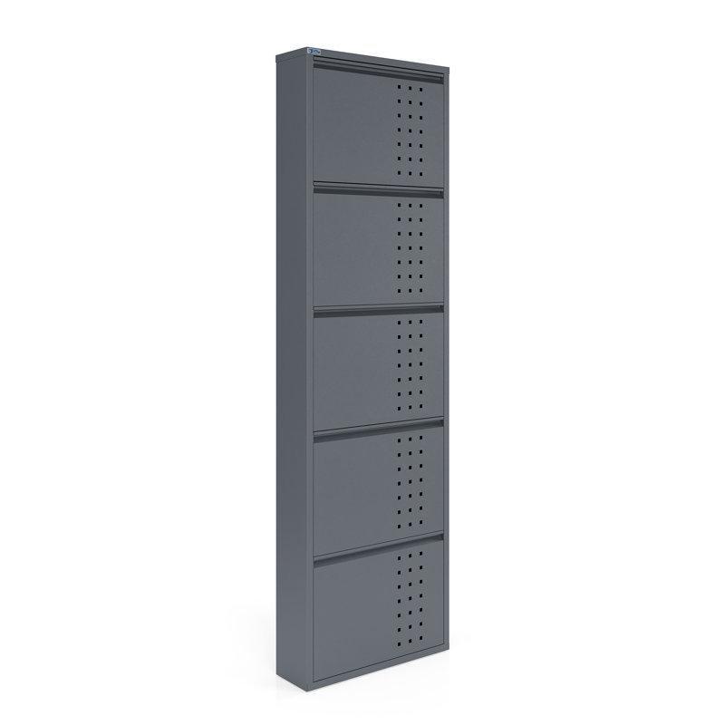 Metal 5 Çekmeceli Antibakteriyel Duvara Monte Ayakkabılık - 169x50x15 cm - 230448