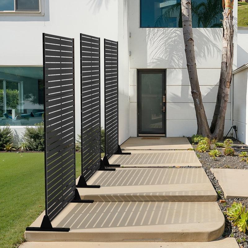 Metal Ayaklı 3 Panelli Dekoratif Bahçe Paravanı - 183x120 cm - 173211