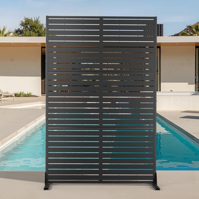 Metal Ayaklı 3 Panelli Dekoratif Bahçe Paravanı - 183x120 cm - 173211