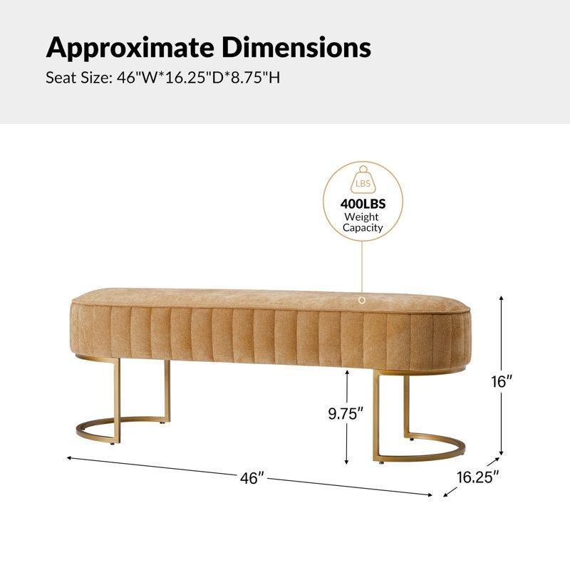 Metal Ayaklı Dikey Dikişli Polyester Döşemeli Bench - 117 cm - 164647