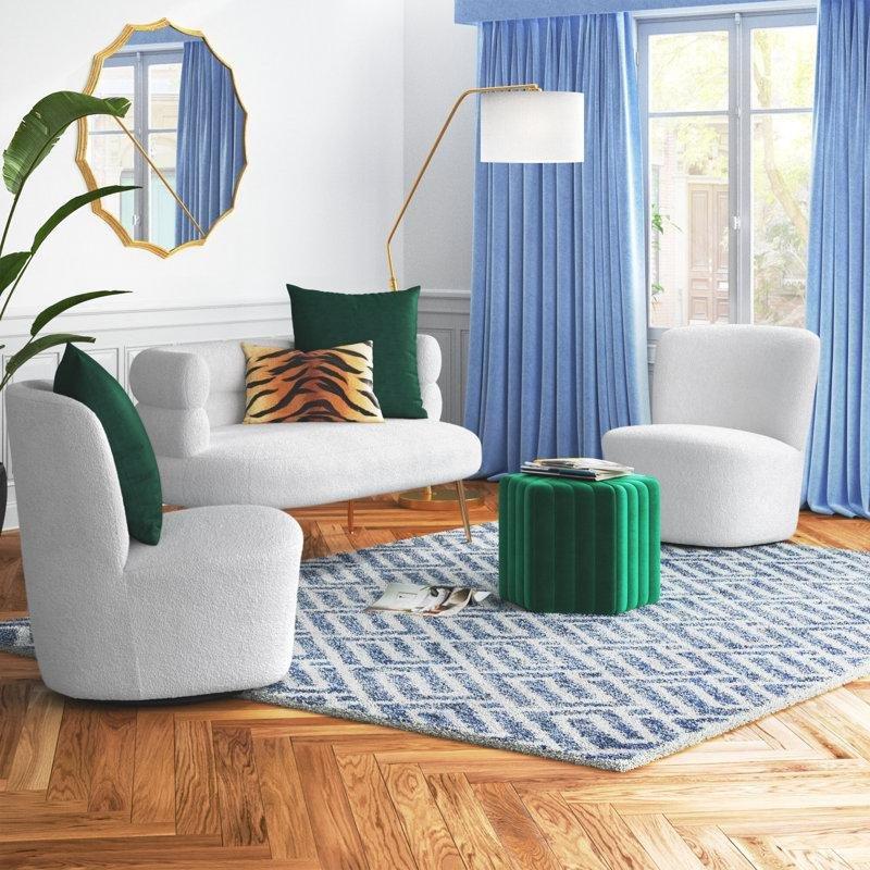 Metal Ayaklı Döner Berjerli 3 Parça Koltuk Takımı - 191468