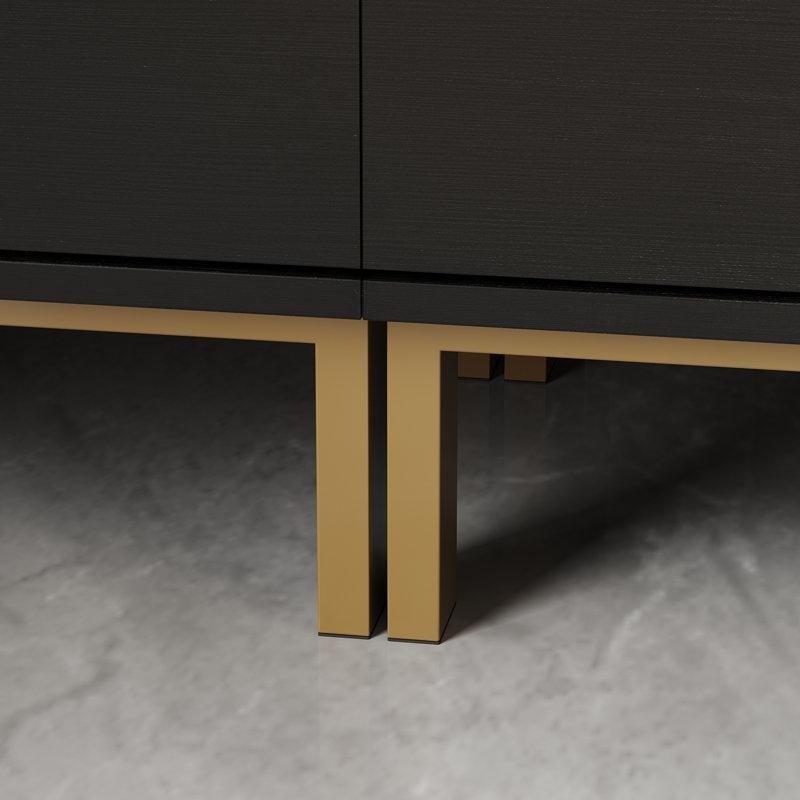Metal Ayaklı Masif Ahşap ve MDF 2 Çekmeceli İkili Komodin Seti - 223210