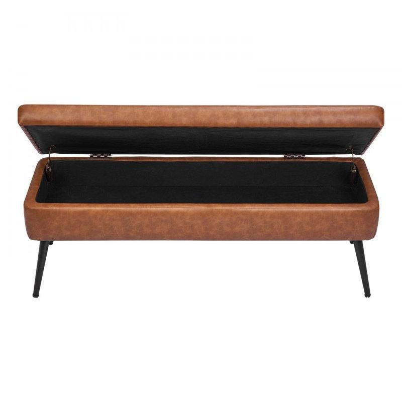 Metal Ayaklı PU Deri Döşemeli Sandıklı Bench - 120 cm - 164224