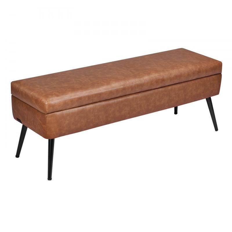 Metal Ayaklı PU Deri Döşemeli Sandıklı Bench - 120 cm - 164224