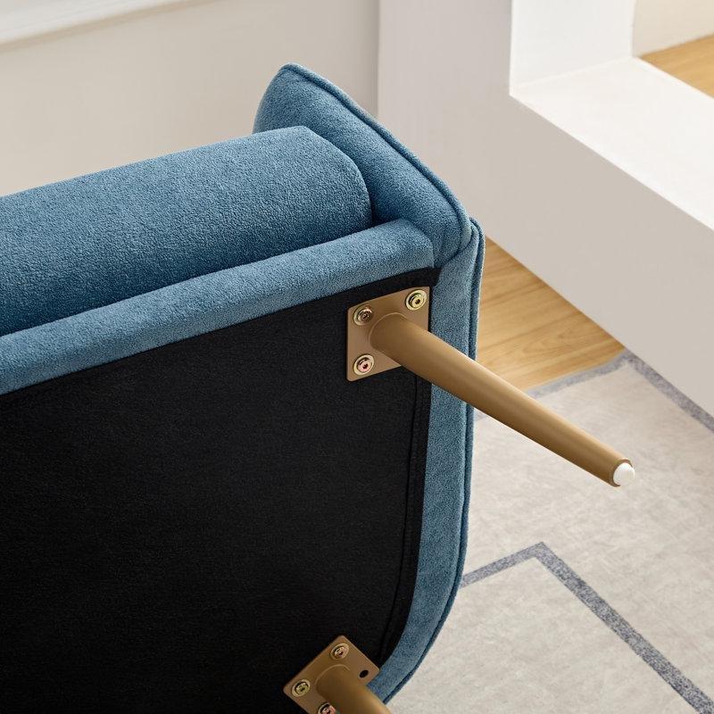 Metal Ayaklı Sırtlı ve Kollu Kapitoneli Kumaş Bench - 164392