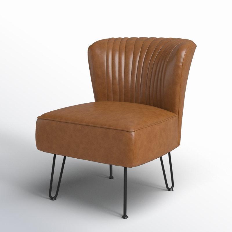 Metal Ayaklı Suni Deri Kapitoneli Tekli Koltuk - 204188