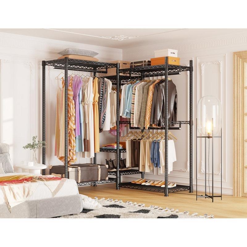 Metal Ayarlanabilir 7 Raflı Endüstriyel Tasarım Ayaklı Askılık - 179 cm - 165556