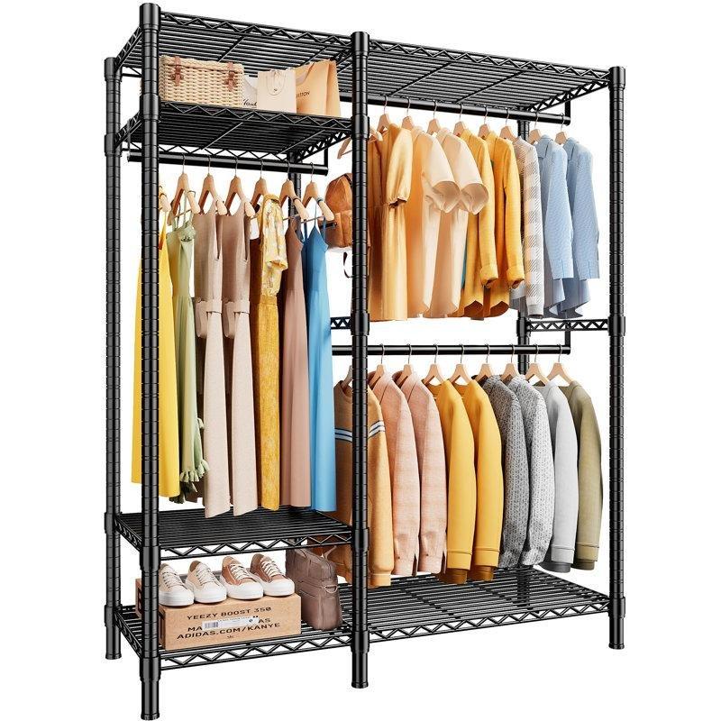 Metal Ayarlanabilir Raflı Yüksek Taşıma Kapasiteli Ayaklı Askılık - 116x42x196 cm - 165520 Metal Ayarlanabilir Raflı Yüksek Taşıma Kapasiteli Ayaklı Askılık - 116x42x196 cm - 165520