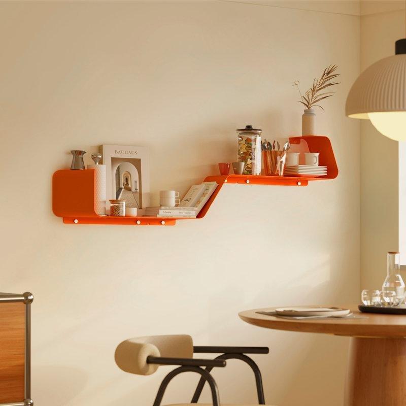 Metal Benzersiz Tasarım 3lü Set Duvar Rafı - 31x16 cm - 179363