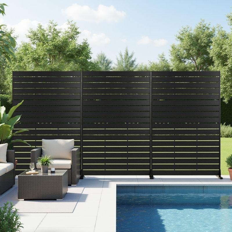 Metal Çerçeveli HDPE Ayaklı Dekoratif Bahçe Paravanı - 183x120 cm - 173183