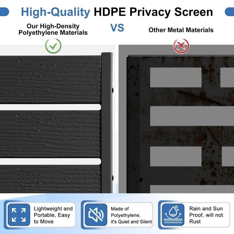 Metal Çerçeveli HDPE Ayaklı Dekoratif Bahçe Paravanı - 183x120 cm - 173183