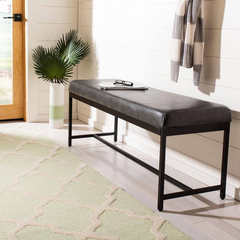 Metal Çerçeveli Suni Deri Döşemeli Bench - 121 cm - 164263