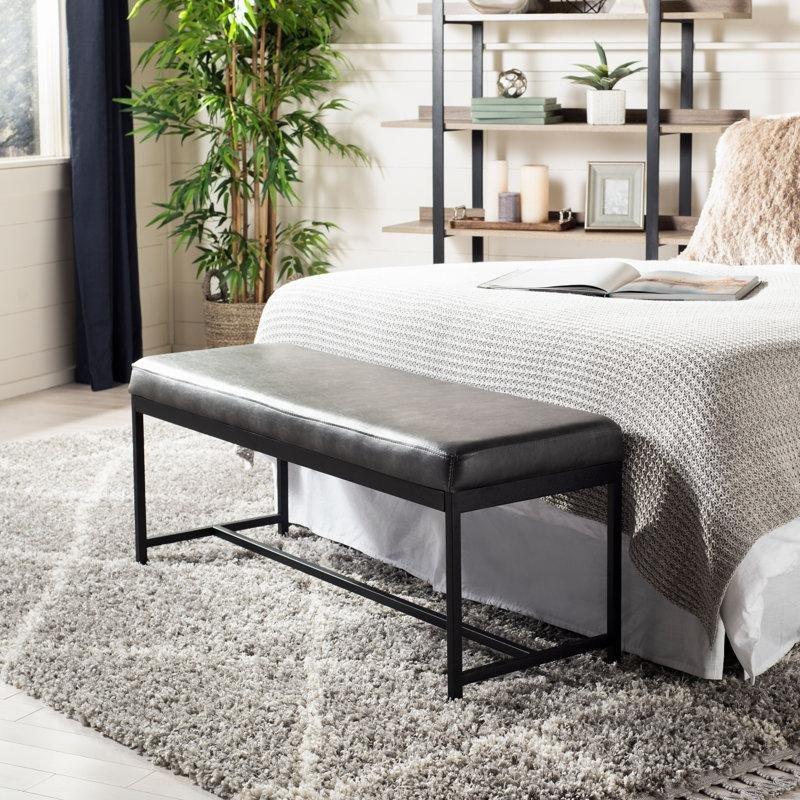 Metal Çerçeveli Suni Deri Döşemeli Bench - 121 cm - 164263