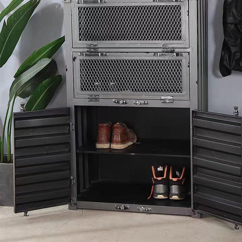 Metal Endüstriyel Tasarım Ayarlanabilir Raflı Ayakkabılık - 75x40x100 cm - 229625