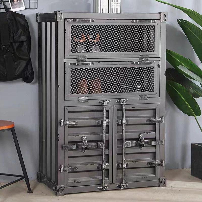 Metal Endüstriyel Tasarım Ayarlanabilir Raflı Ayakkabılık - 75x40x100 cm - 229625