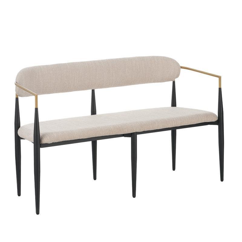 Metal İskeletli Polyester Kumaşlı Kavisli Sırtlı İkili Koltuk - 140x56x81 cm - 207757