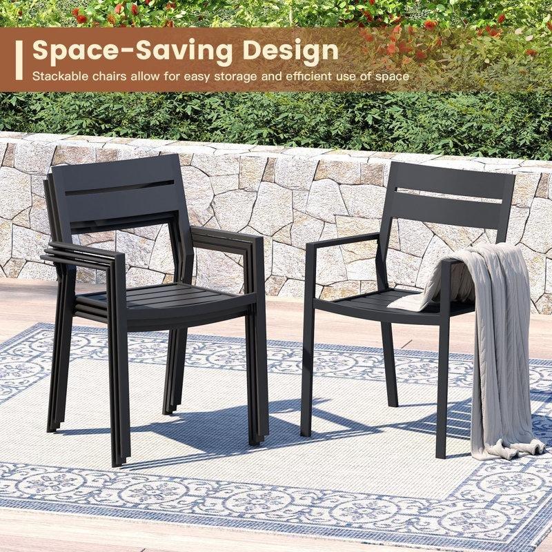 Metal İstiflenebilir Kollu Bahçe Sandalyesi 2li Set - 173743