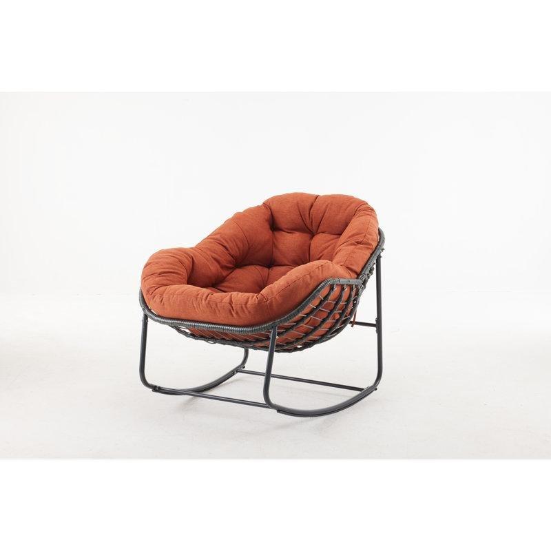 Metal Papasan Tasarım Minderli Sallanan Sandalye - 95 cm - 218521