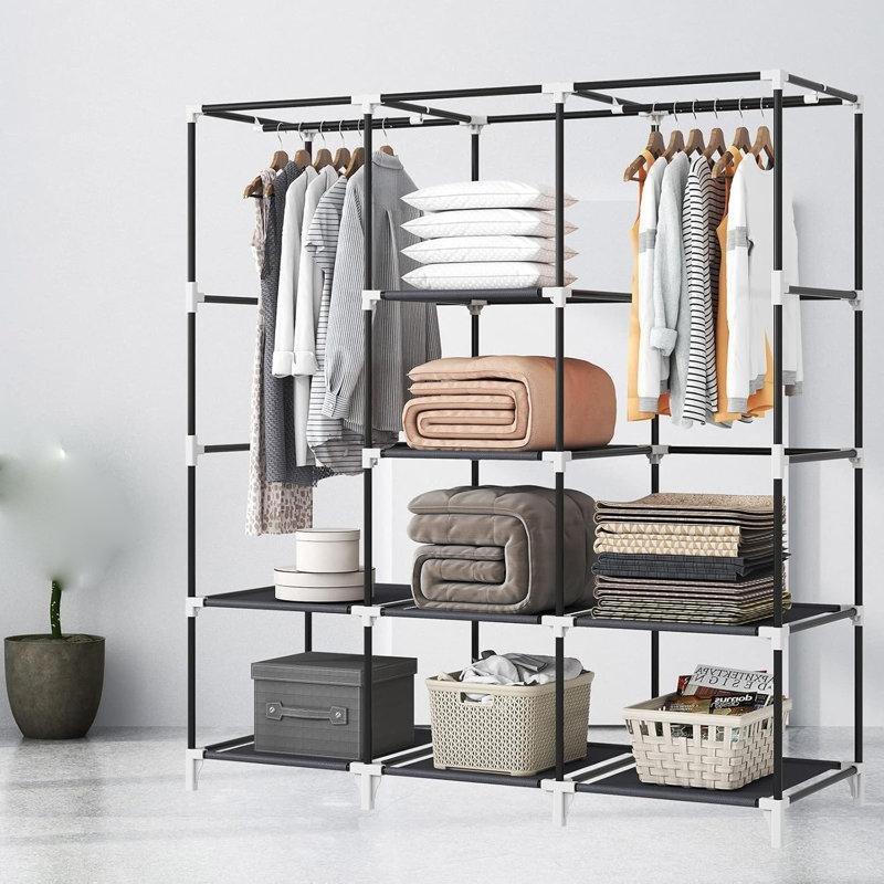 Metal Portatif Fermuarlı Tekerlekli Bez Dolap - 130x45x168 cm - 183895
