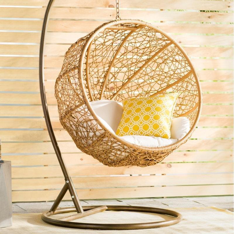 Metal Standlı Tek Kişilik Minderli Balkon Salıncağı - 187x125 cm - 174298