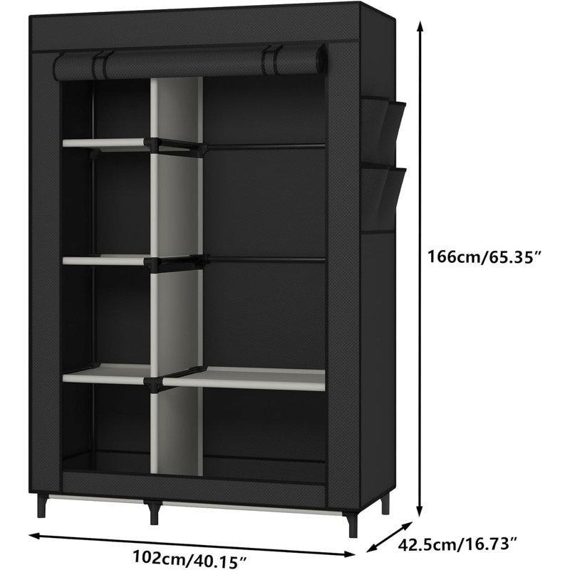 Metal Tekerlekli Fermuarlı Portatif Bez Dolap - 102x43x166 cm - 183083