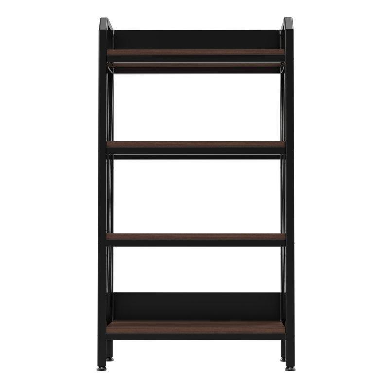 Metal ve Ahşap 4 Raflı Katlanabilir Mikrodalga Bölmeli Mutfak Rafı - 140x86x41 cm - 163972