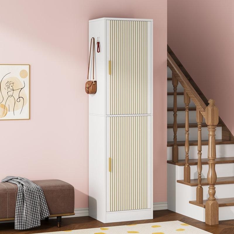 Metal ve Ahşap Ayarlanabilir Raflı ve Kancalı Ayakkabılık - 181 cm - 230223
