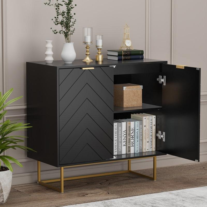 Metal ve Ahşap İki Kapaklı Ayarlanabilir Raflı Ayakkabılık - 81 cm - 228105