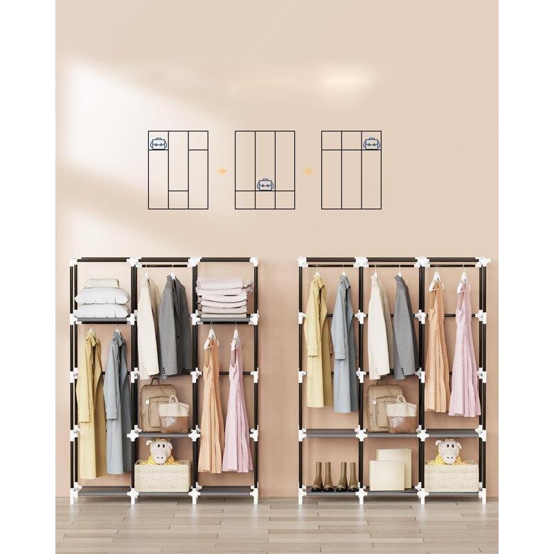 Metal ve Ahşap Tekerlekli Portatif Bez Dolap - 131 cm - 182861