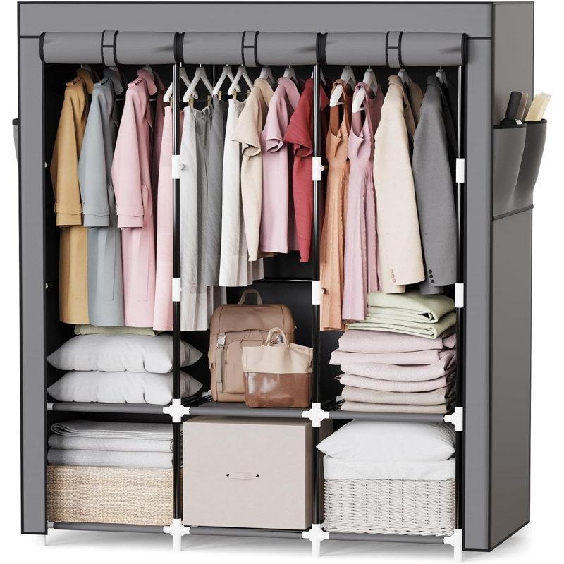 Metal ve Ahşap Tekerlekli Portatif Bez Dolap - 131 cm - 182861