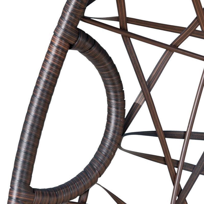 Metal ve Rattan Gölgelikli Ayaklı Tek Kişilik Balkon Salıncağı - 175013