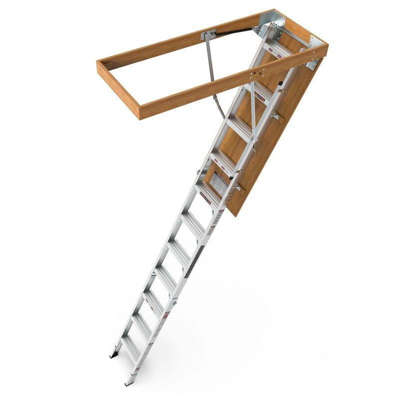 Metalik Gri Alüminyum Katlanır Teleskopik Ayarlanabilir Çatı Merdiveni - 58x138 cm - 170847