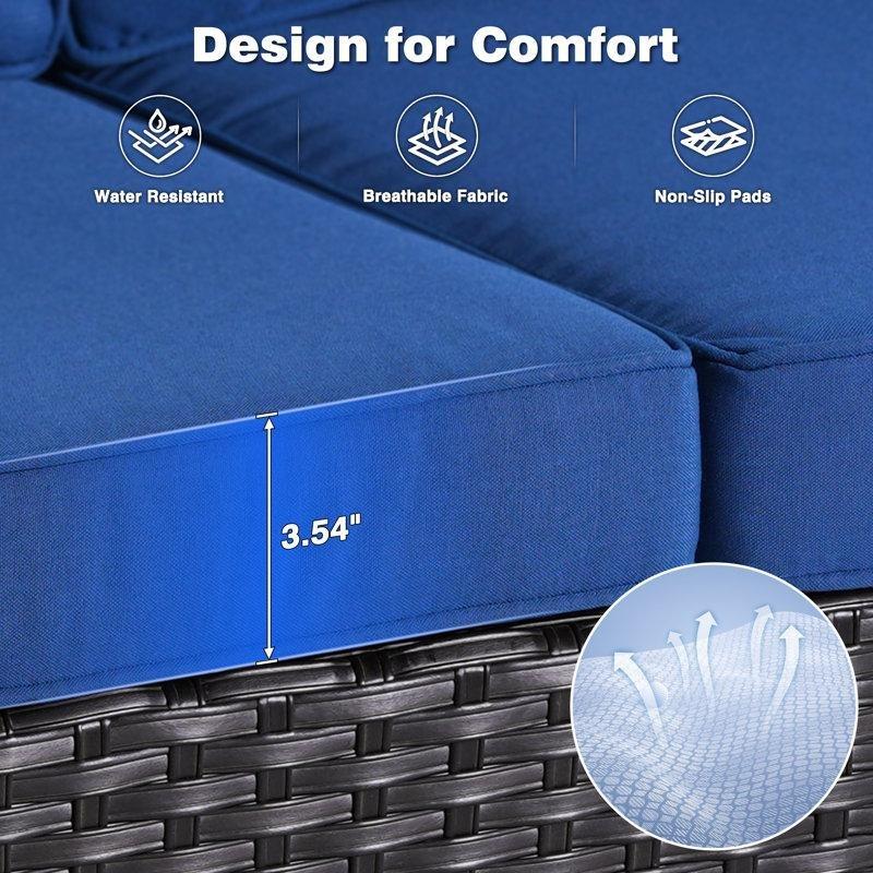 Minderli El Örgüsü Rattan 3 Kişilik Bahçe Takımı - 209997