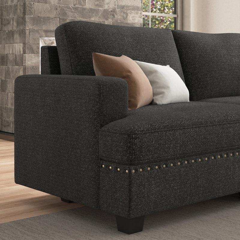 Modüler Sandıklı Puflu Polyester Kumaş U Köşe Koltuk Takımı - 326x326 cm - 194989